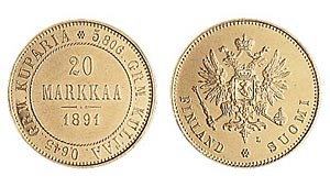 20 markkaa, 1891 (tyyppi 1877)